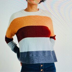Madewell Sweater womens S Crofton Striped Pullover Cozy Yarn Wool Alpaca comfy